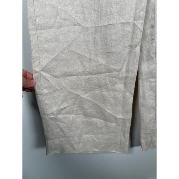 Antonelle Linen Wide Leg Pants Trouser Size FR 44/ US 34 Beige Tan - Picture 3 of 7